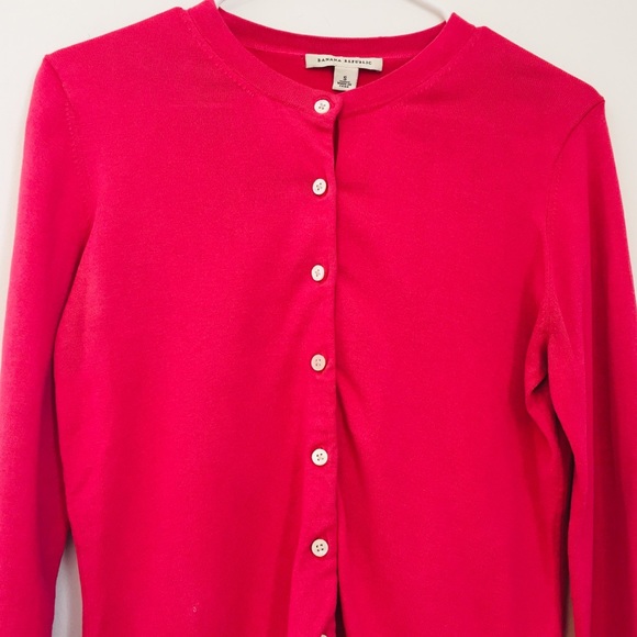 BANANA REPUBLIC Silk Pink Cardigan Sweater Size Small - Picture 3 of 11